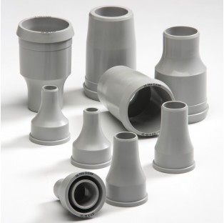 Grey colored machined nozzles for cleaning metric tubing