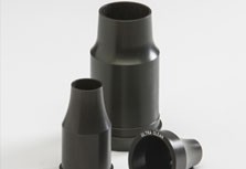 Durable aluminum nozzles for cleaning hose, hose assemblies, and pipe applications through 2" ID