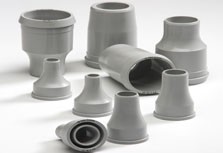 Grey colored machined nozzles for cleaning metric tubing